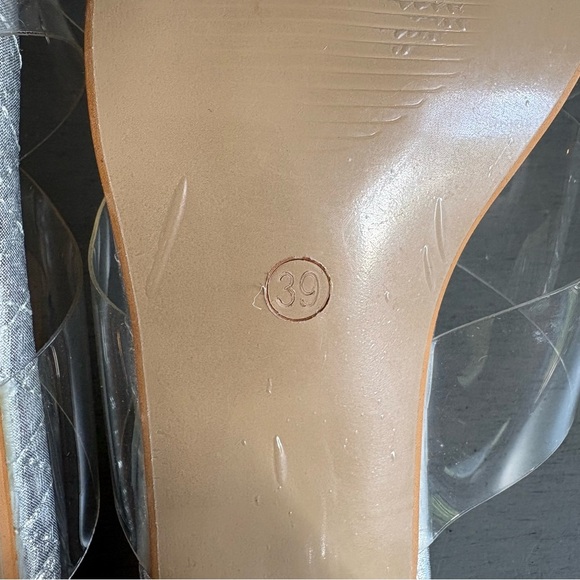 Manxixi Criss- Cross Transparent Clear Block Heel Slip On Shoe Women EU 39 US 8 - Picture 12 of 13